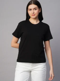 Women Cottonworld Round Neck | Regular Fit^Women's 100% Cotton Regular Fit Tshirt