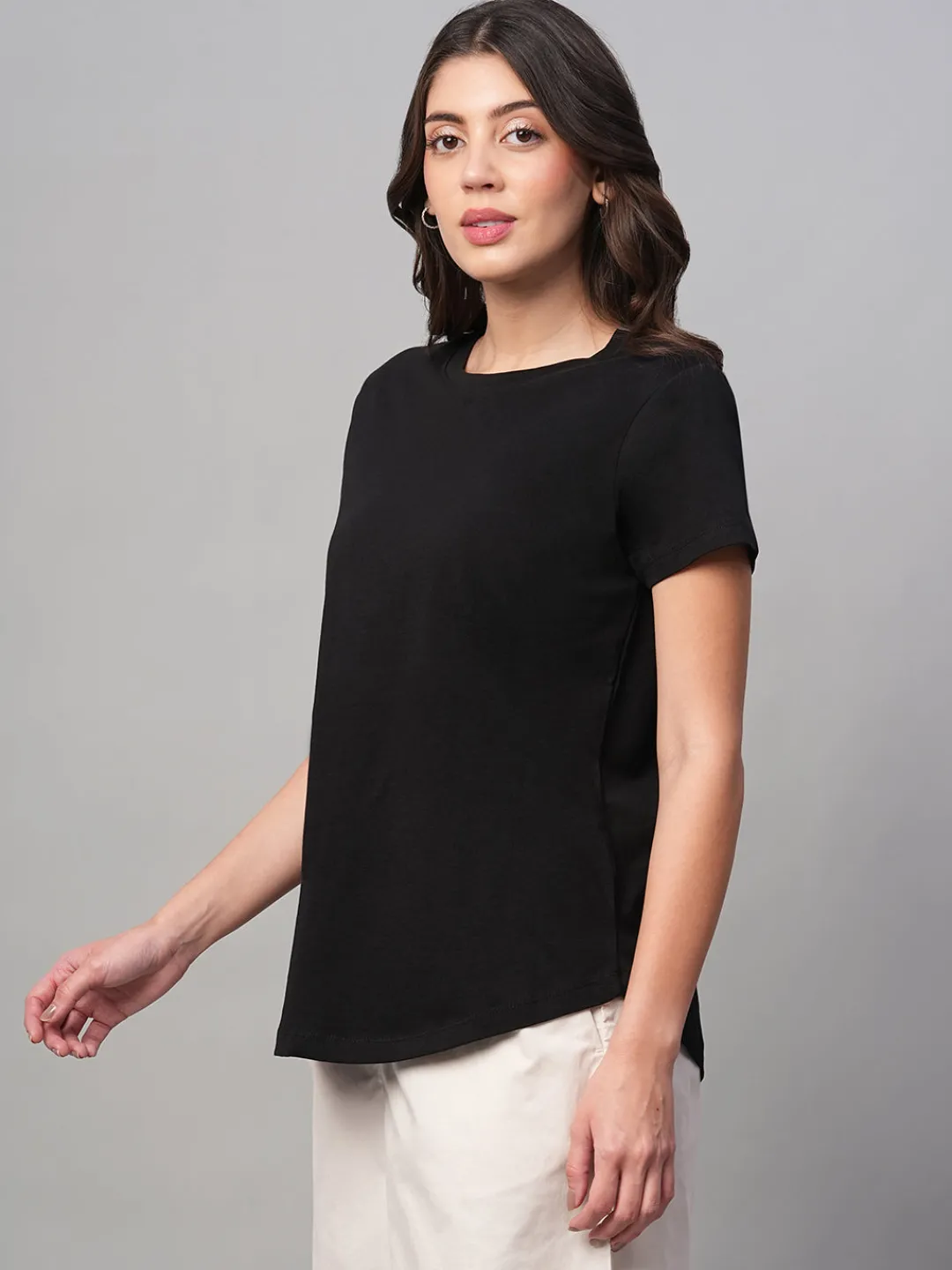 Women Cottonworld Round Neck | Regular Fit^Women's 100% Cotton Regular Fit Tshirt