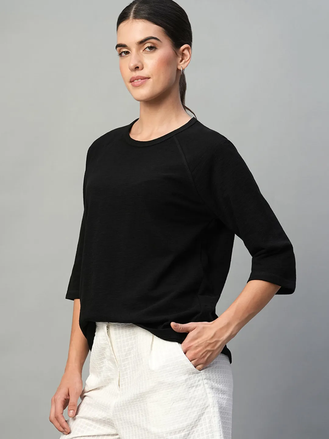 Women Cottonworld Round Neck | Regular Fit^Women's 100% Cotton Regular Fit Tshirt