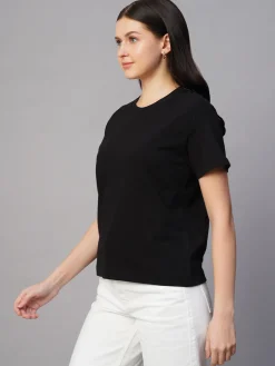 Women Cottonworld Round Neck | Regular Fit^Women's 100% Cotton Regular Fit Tshirt