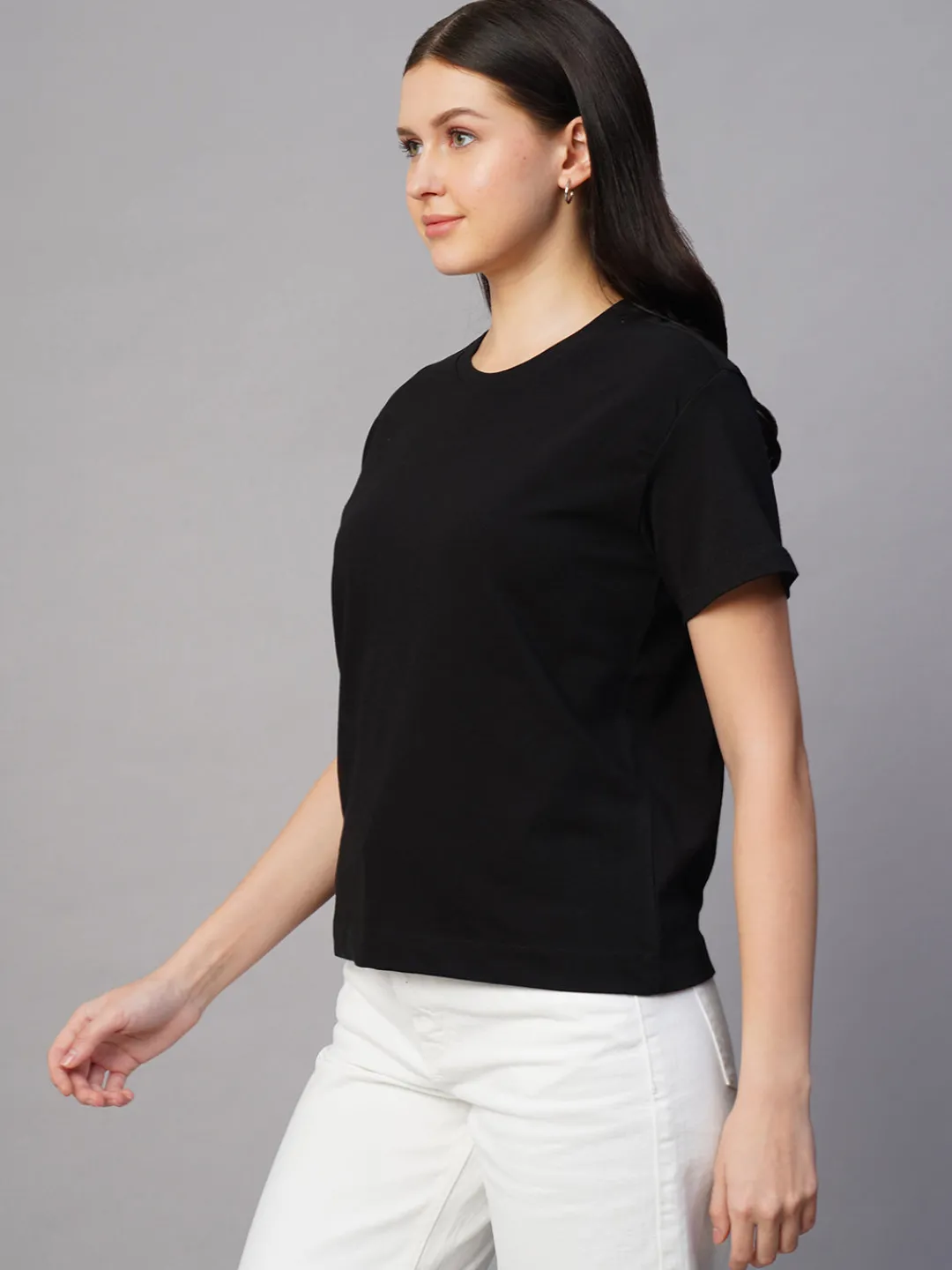 Women Cottonworld Round Neck | Regular Fit^Women's 100% Cotton Regular Fit Tshirt