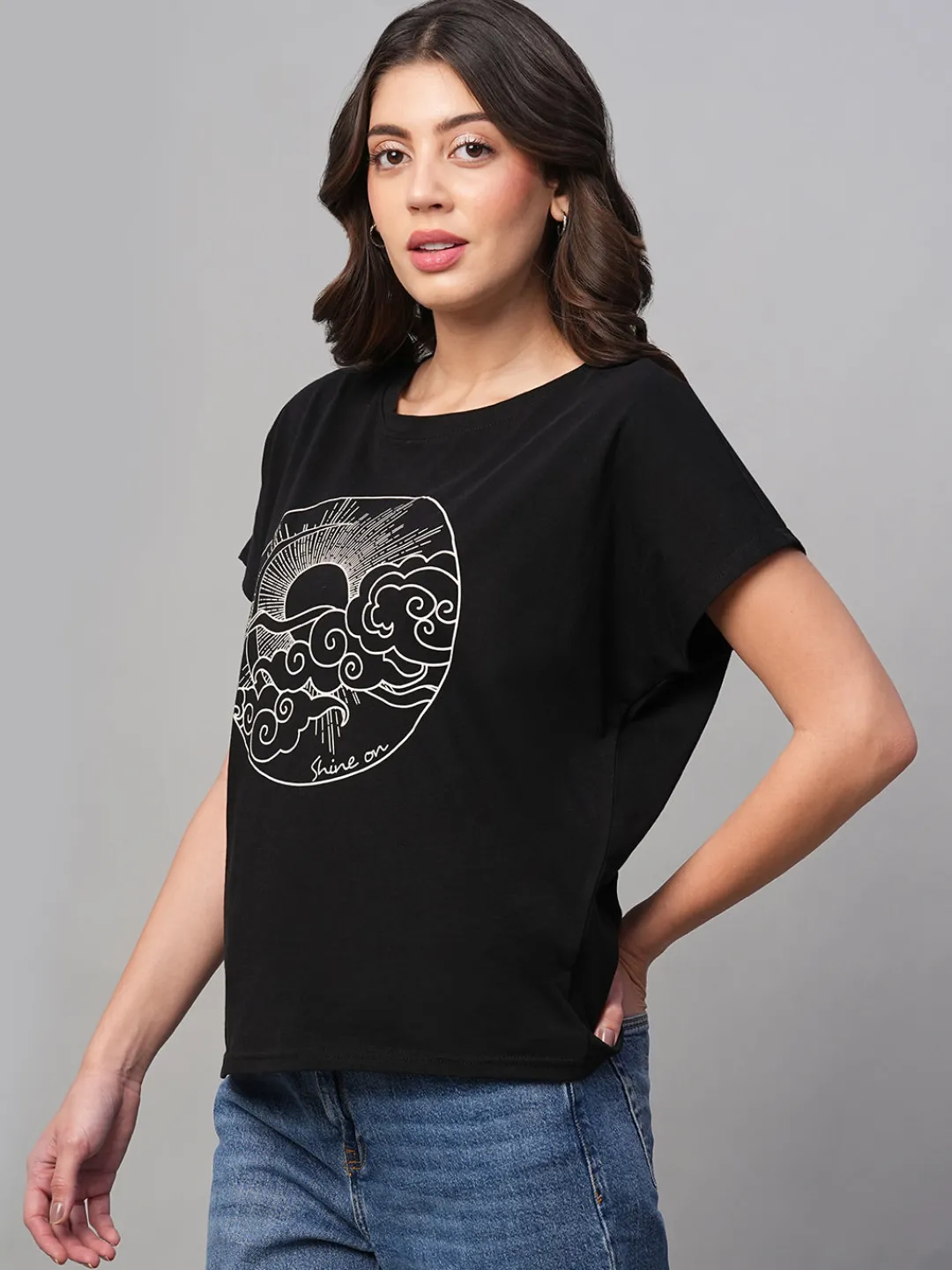 Women Cottonworld Round Neck | Regular Fit^Women's 100% Cotton Regular Fit Tshirt