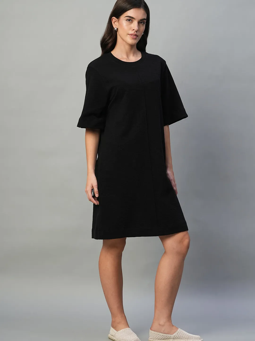 Women Cottonworld Dresses^Women's 100% Cotton Regular Fit Knit Dress