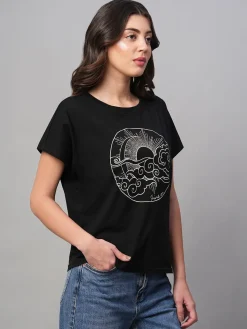 Women Cottonworld Round Neck | Regular Fit^Women's 100% Cotton Regular Fit Tshirt