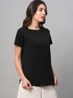 Women Cottonworld Round Neck | Regular Fit^Women's 100% Cotton Regular Fit Tshirt