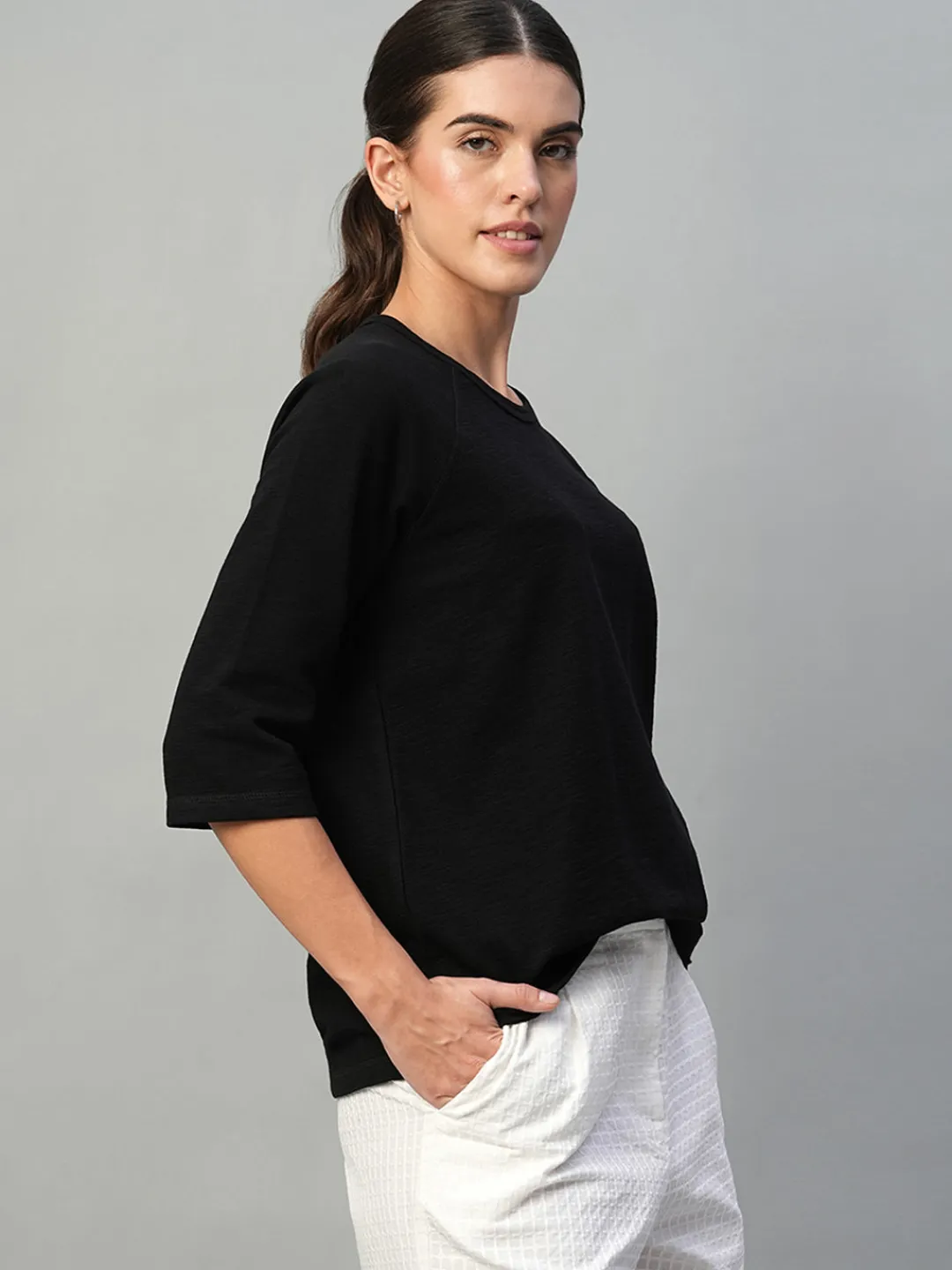 Women Cottonworld Round Neck | Regular Fit^Women's 100% Cotton Regular Fit Tshirt