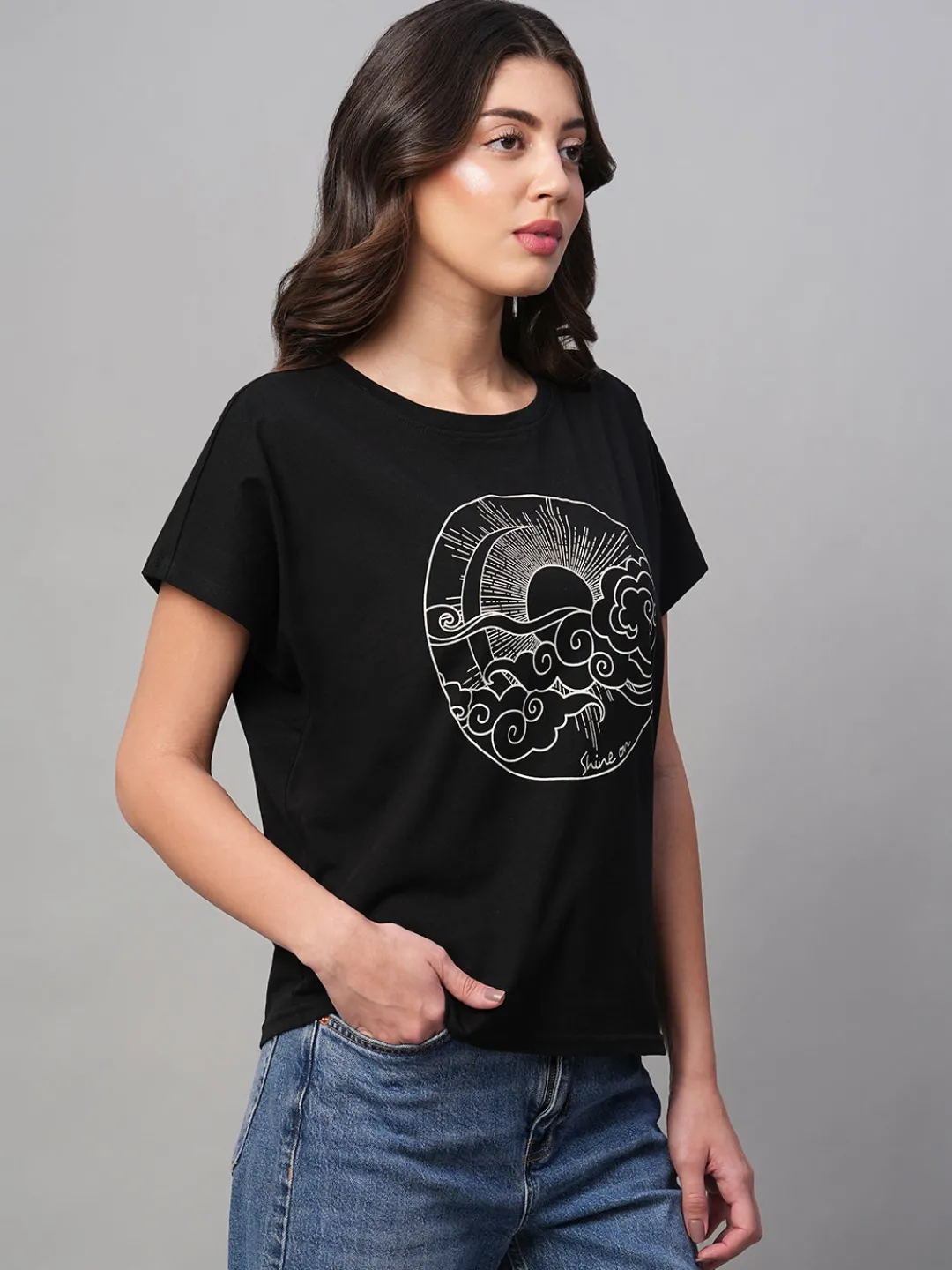 Women Cottonworld Round Neck | Regular Fit^Women's 100% Cotton Regular Fit Tshirt
