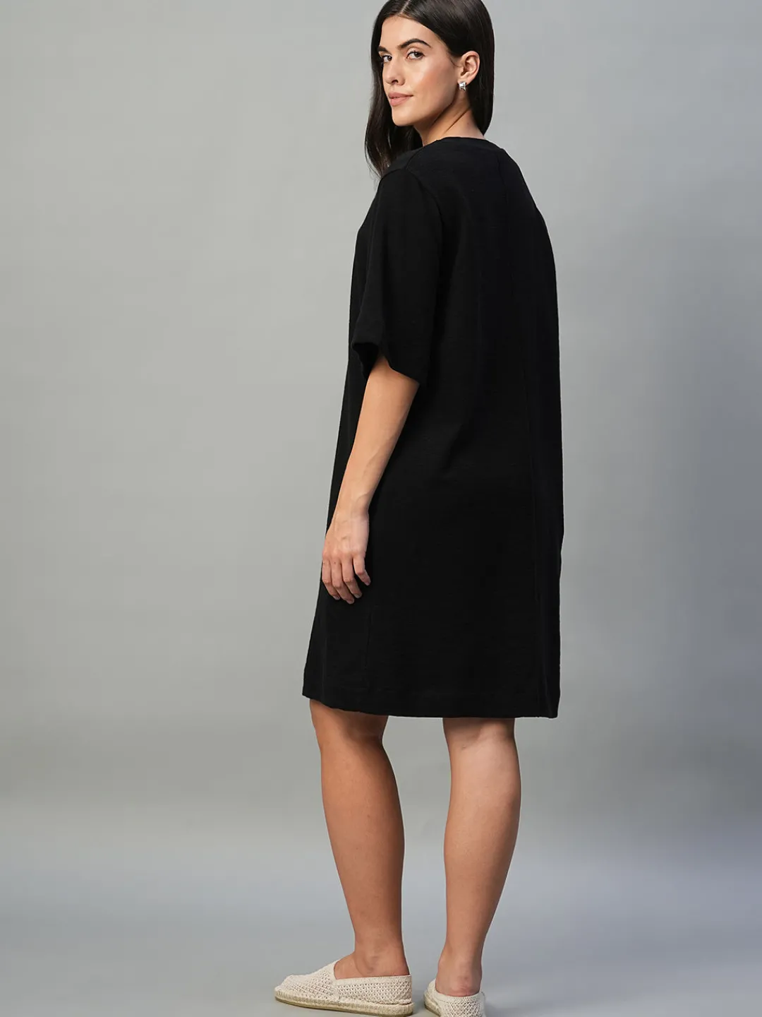 Women Cottonworld Dresses^Women's 100% Cotton Regular Fit Knit Dress