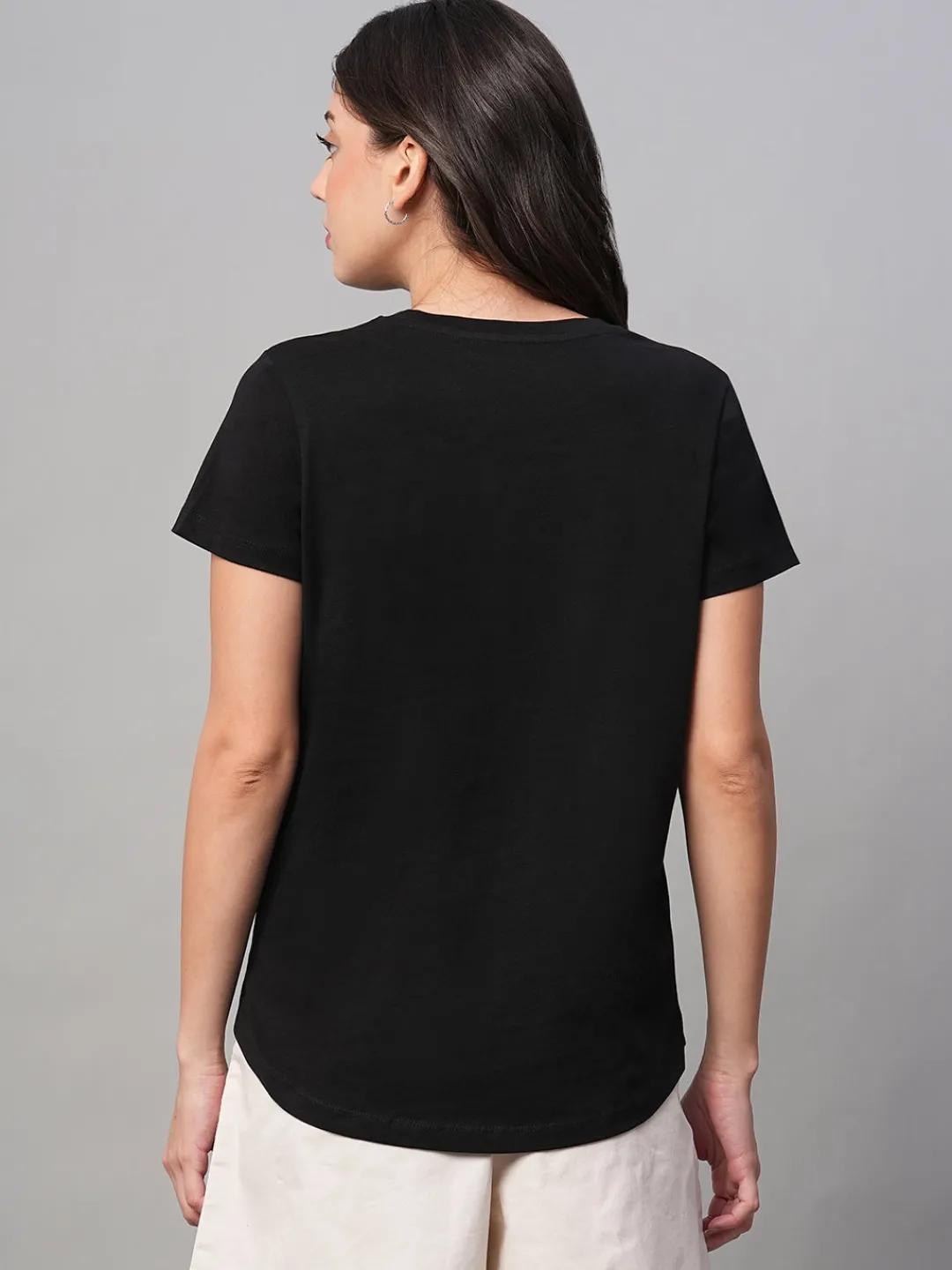 Women Cottonworld Round Neck | Regular Fit^Women's 100% Cotton Regular Fit Tshirt