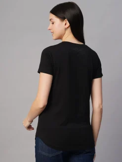 Women Cottonworld Round Neck | Regular Fit^Women's 100% Cotton Regular Fit Tshirt