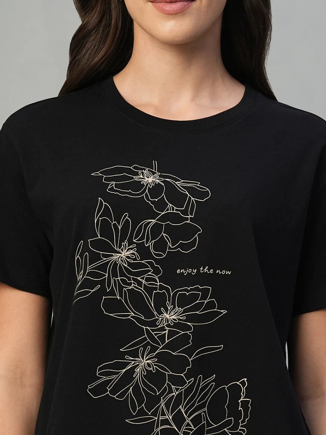 Women Cottonworld Regular Fit | V-Neck^Women's 100% Cotton Regular Fit Tshirt