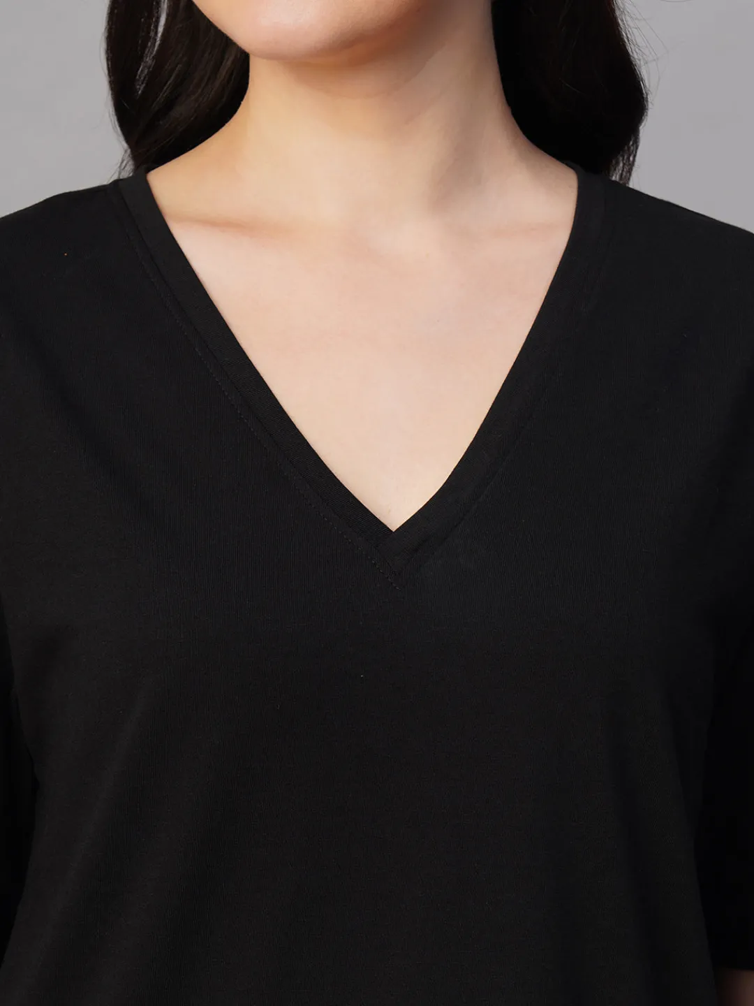 Women Cottonworld V-Neck | Regular Fit^Women's 100% Cotton Regular Fit Tshirt