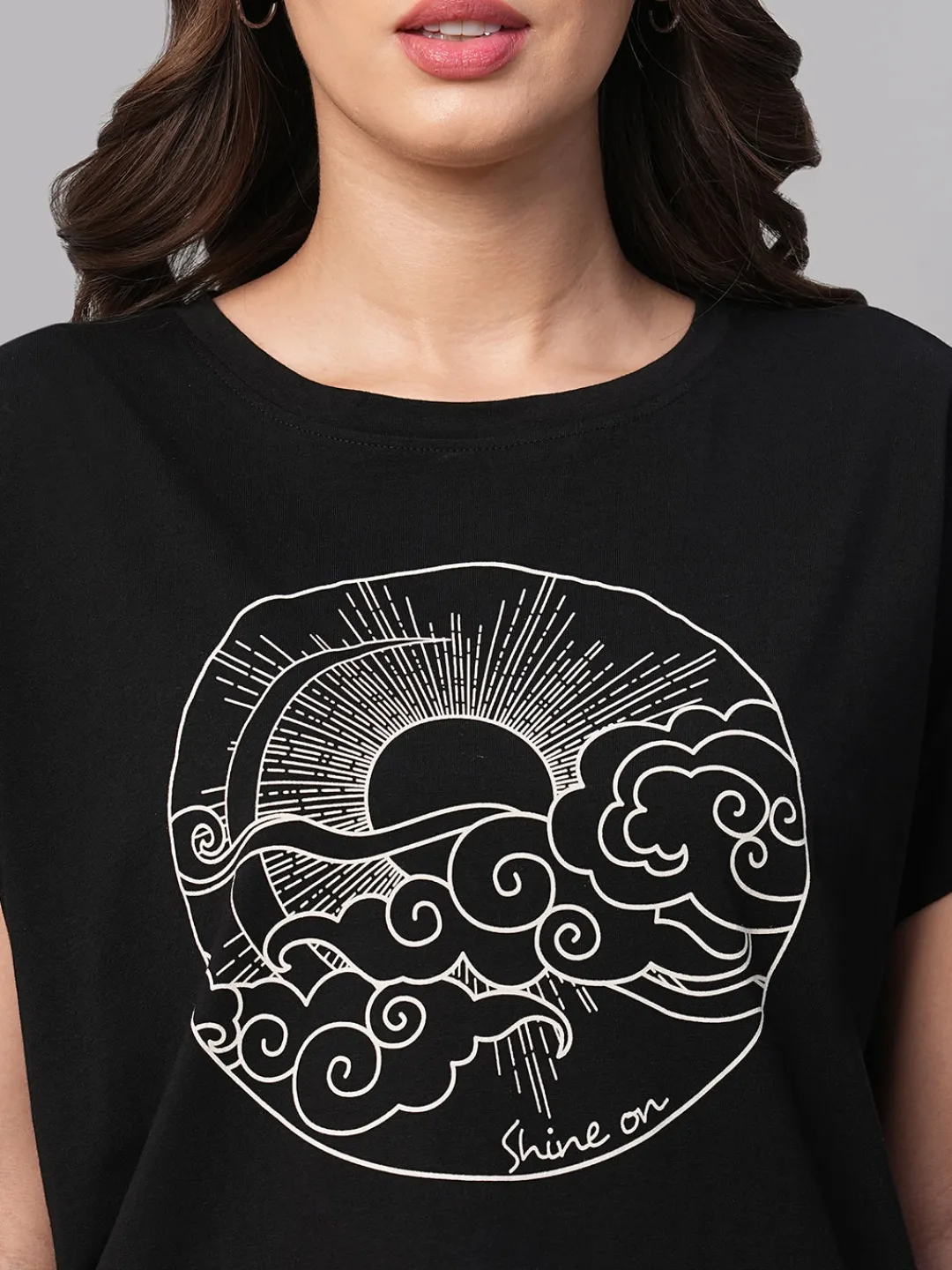 Women Cottonworld Round Neck | Regular Fit^Women's 100% Cotton Regular Fit Tshirt
