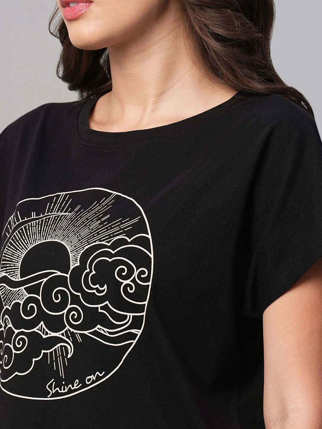 Women Cottonworld Round Neck | Regular Fit^Women's 100% Cotton Regular Fit Tshirt