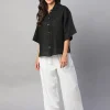 Women Cottonworld Tops & Shirts | Tops & Shirts^Women's 100% Linen Boxy Fit Blouse