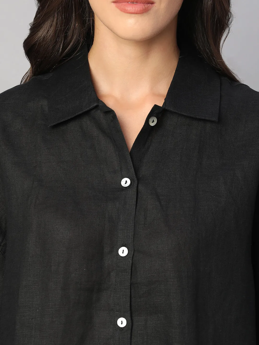 Women Cottonworld Tops & Shirts | Tops & Shirts^Women's 100% Linen Boxy Fit Blouse