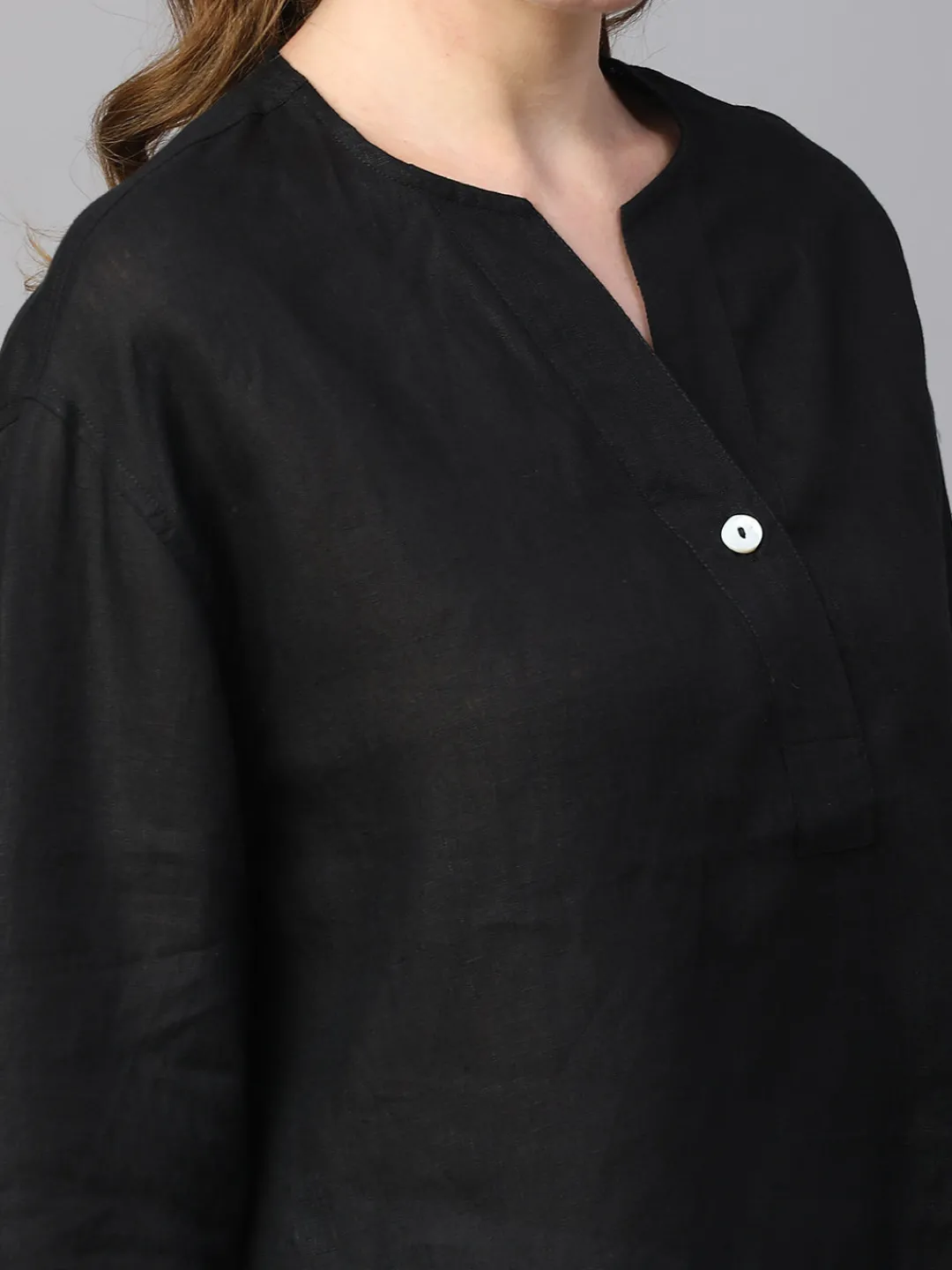 Women Cottonworld Tops & Shirts | Tops & Shirts^Women's 100% Linen Boxy Fit Blouse