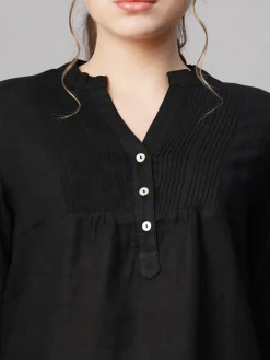 Women Cottonworld Tops & Shirts | Tops & Shirts^Women's 100% Linen Regular Fit Blouse