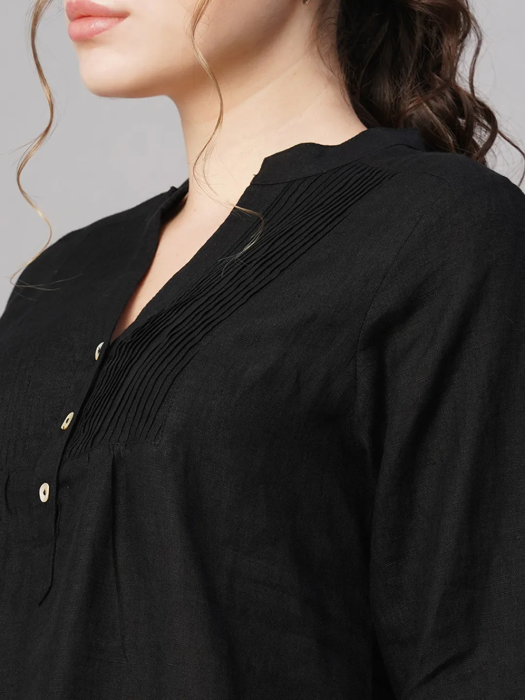 Women Cottonworld Tops & Shirts | Tops & Shirts^Women's 100% Linen Regular Fit Blouse