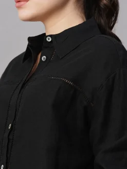 Women Cottonworld Tops & Shirts | Tops & Shirts^Women's 100% Linen Regular Fit Blouse