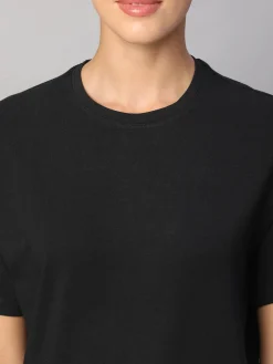 Women Cottonworld Women | Round Neck^Women's Cotton Bamboo Elastane Regular Fit Tshirt