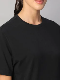 Women Cottonworld Women | Round Neck^Women's Cotton Bamboo Elastane Regular Fit Tshirt