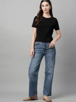 Women Cottonworld Round Neck | Regular Fit^Women's Cotton Elastane Regular Fit Tshirt