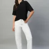 Women Cottonworld Regular Fit^Women's Cotton Elastane Regular Fit Tshirt