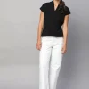 Women Cottonworld V-Neck^Women's Cotton Elastane Slim Fit Tshirt
