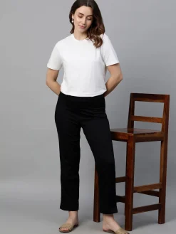 Women Cottonworld Trousers^Women's Cotton Elastane Regular Fit Pant