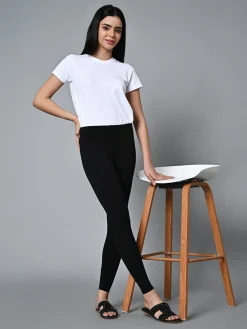 Women Cottonworld Leggings^Women's Cotton Elastane Slim Fit Knit Tights