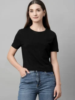 Women Cottonworld Round Neck | Regular Fit^Women's Cotton Elastane Regular Fit Tshirt