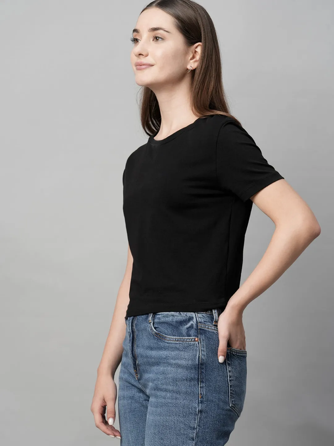 Women Cottonworld Round Neck | Regular Fit^Women's Cotton Elastane Regular Fit Tshirt