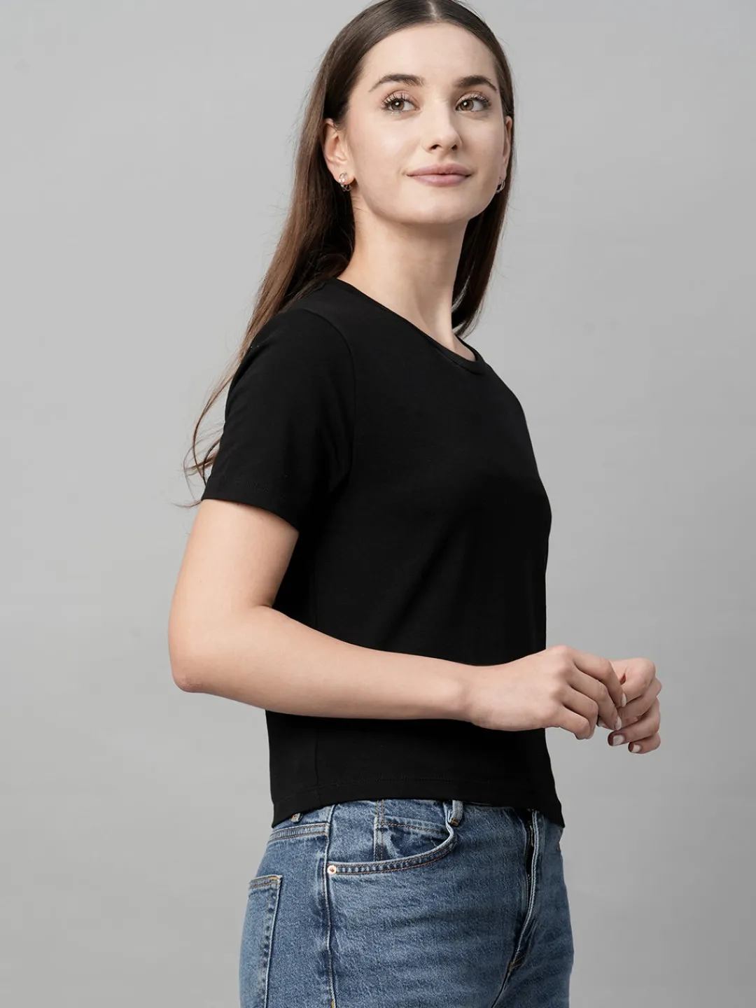 Women Cottonworld Round Neck | Regular Fit^Women's Cotton Elastane Regular Fit Tshirt