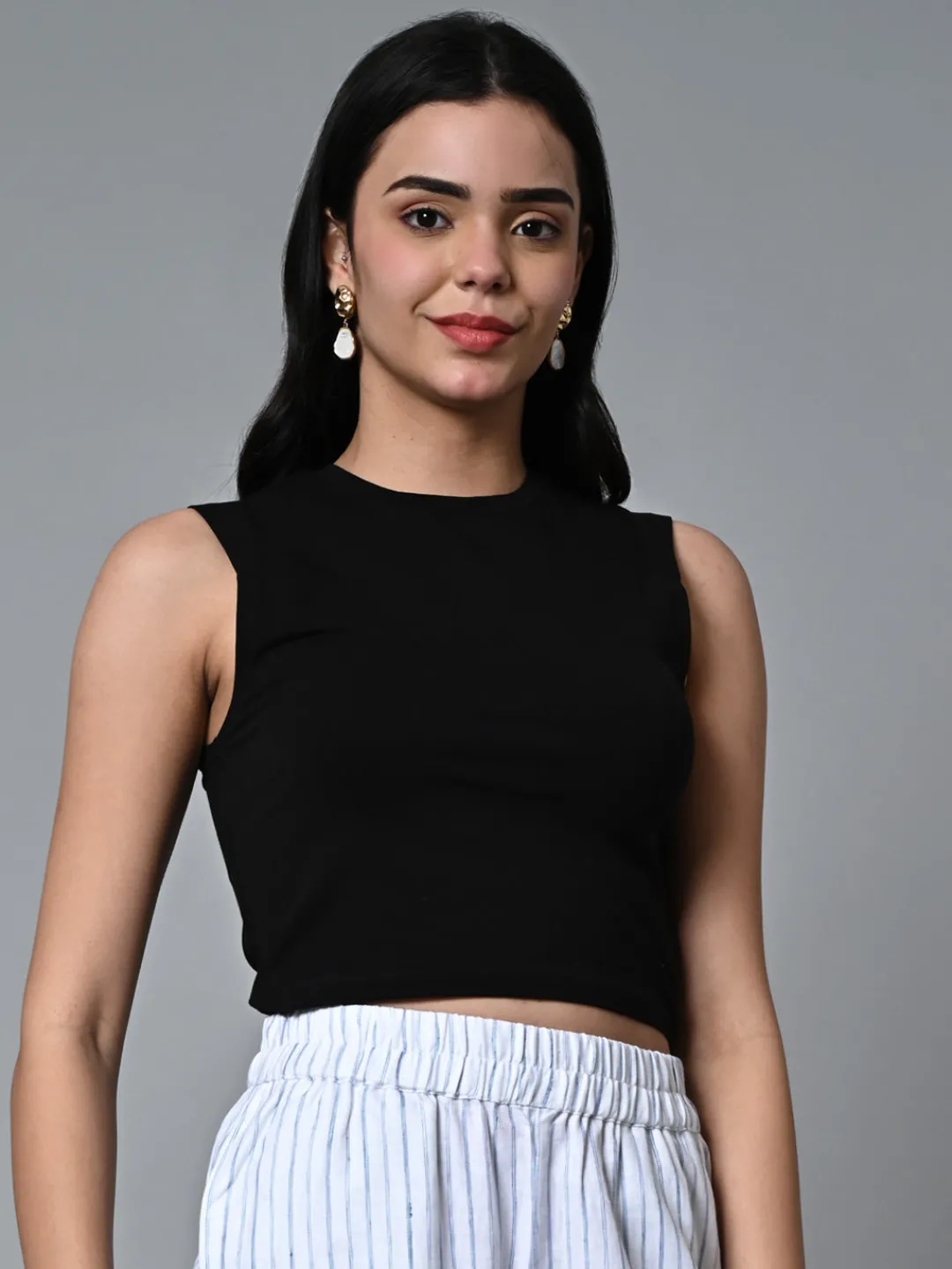 Women Cottonworld Vests^Women's Cotton Elastane Slim Fit Vest