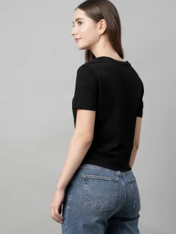 Women Cottonworld Round Neck | Regular Fit^Women's Cotton Elastane Regular Fit Tshirt
