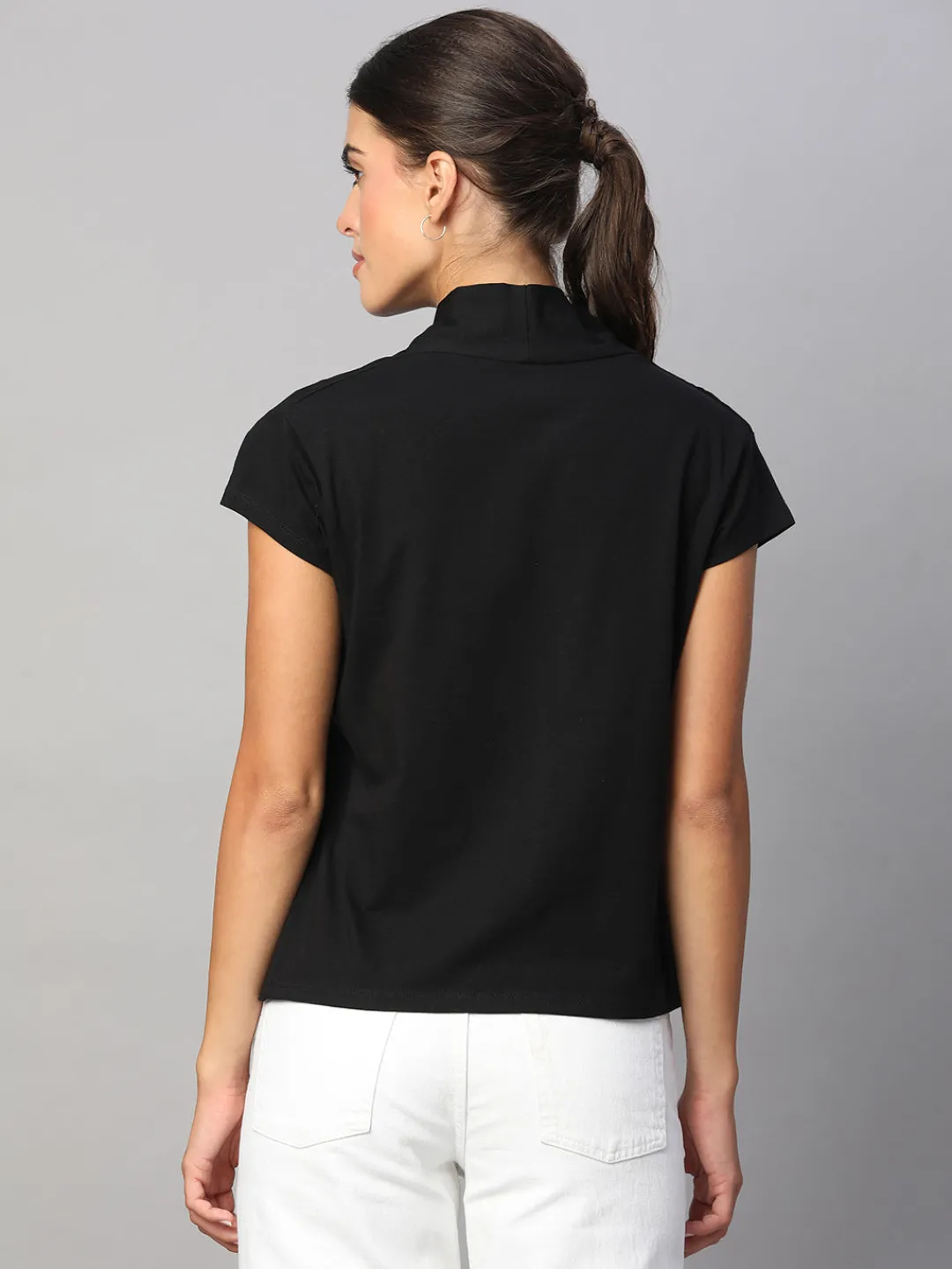 Women Cottonworld V-Neck^Women's Cotton Elastane Slim Fit Tshirt
