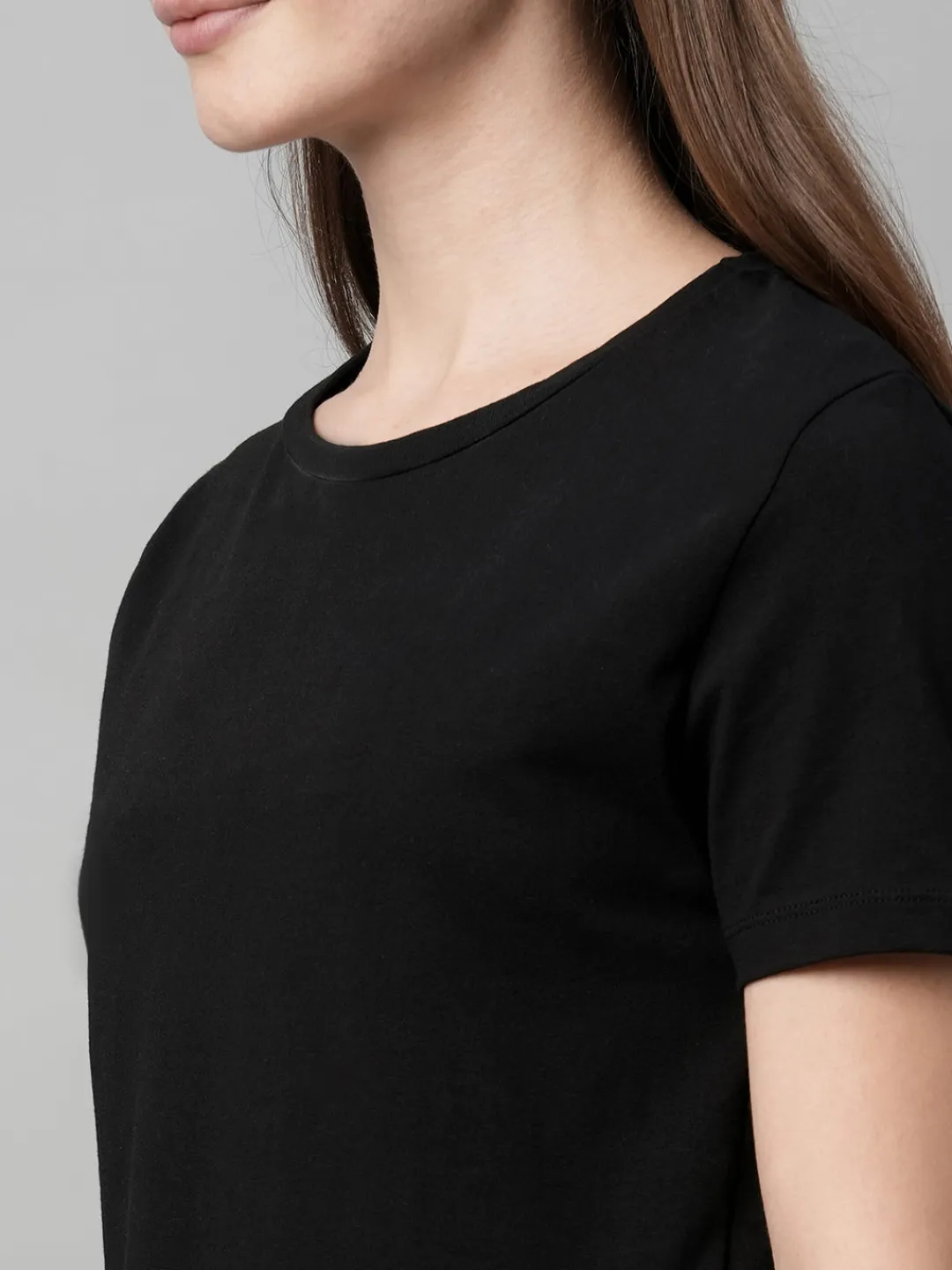 Women Cottonworld Round Neck | Regular Fit^Women's Cotton Elastane Regular Fit Tshirt