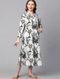 Women Cottonworld Dresses | Dresses^Women's Cotton Linen Regular Fit Dress