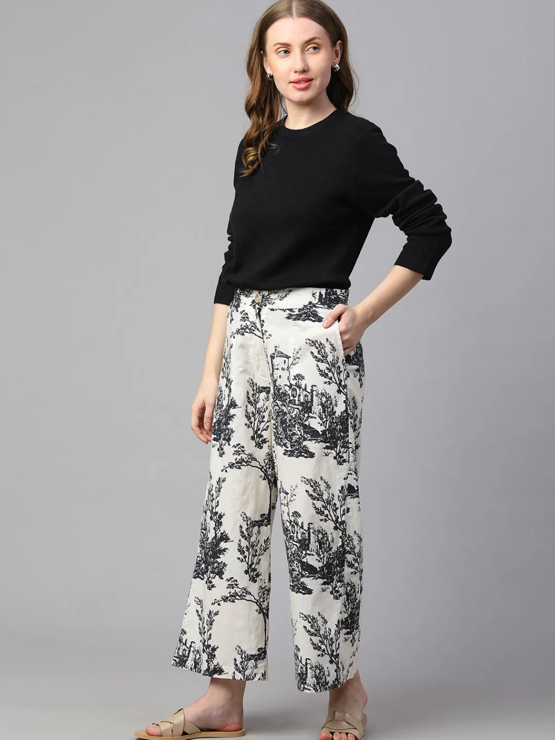Women Cottonworld Culottes | Womens Co-Ord Sets^Women's Cotton Linen Regular Fit Culotte