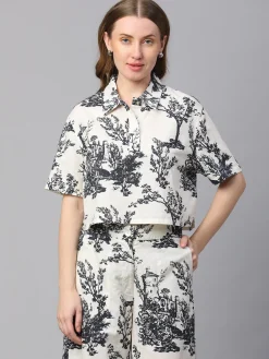 Women Cottonworld Tops & Shirts | Tops & Shirts^Women's Cotton Linen Boxy Fit Blouse