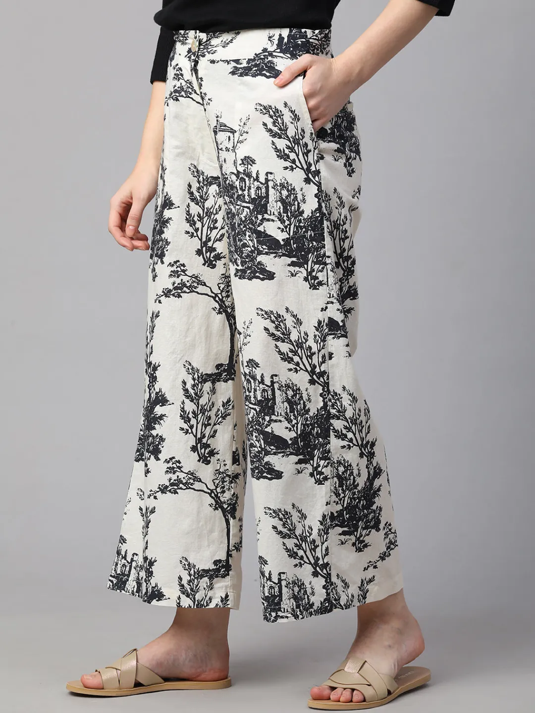 Women Cottonworld Culottes | Womens Co-Ord Sets^Women's Cotton Linen Regular Fit Culotte