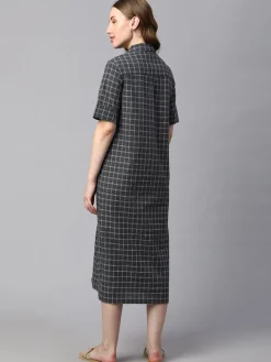 Women Cottonworld Dresses | Dresses^Women's Cotton Linen Regular Fit Dress