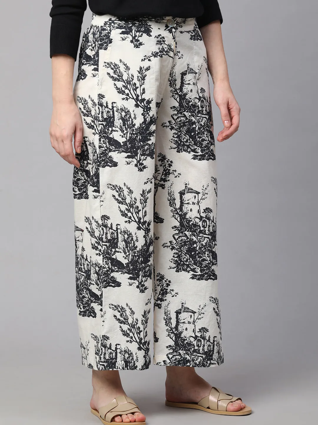 Women Cottonworld Culottes | Womens Co-Ord Sets^Women's Cotton Linen Regular Fit Culotte
