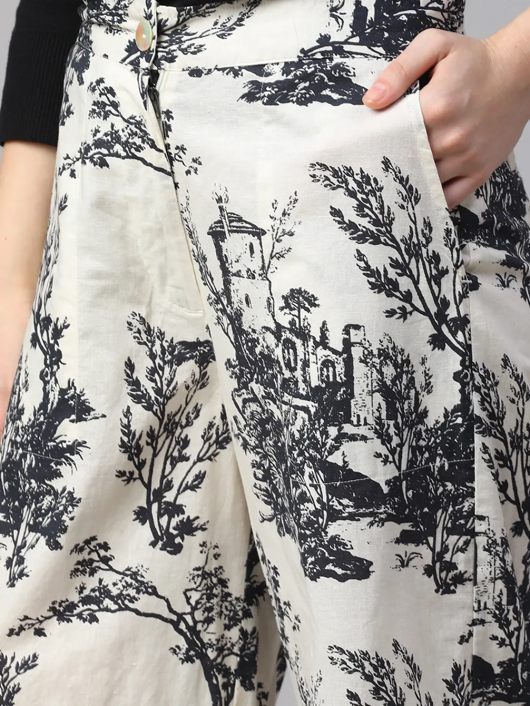Women Cottonworld Culottes | Womens Co-Ord Sets^Women's Cotton Linen Regular Fit Culotte