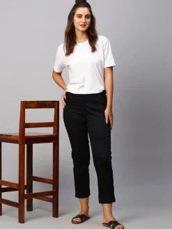 Women Cottonworld Trousers^Women's Cotton Lycra Regular Fit Pant