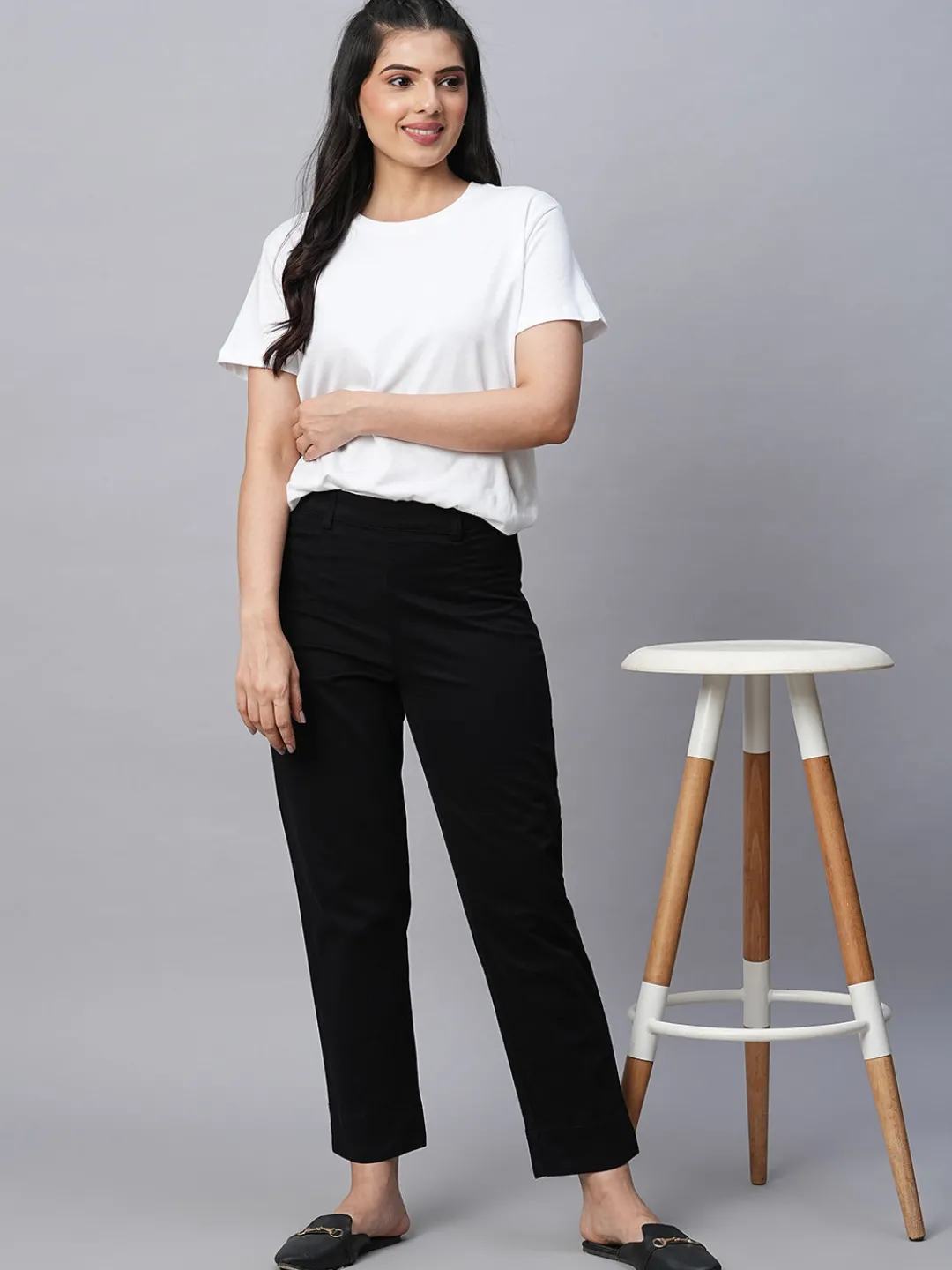 Women Cottonworld Trousers^Women's Cotton Lycra Regular Fit Pant
