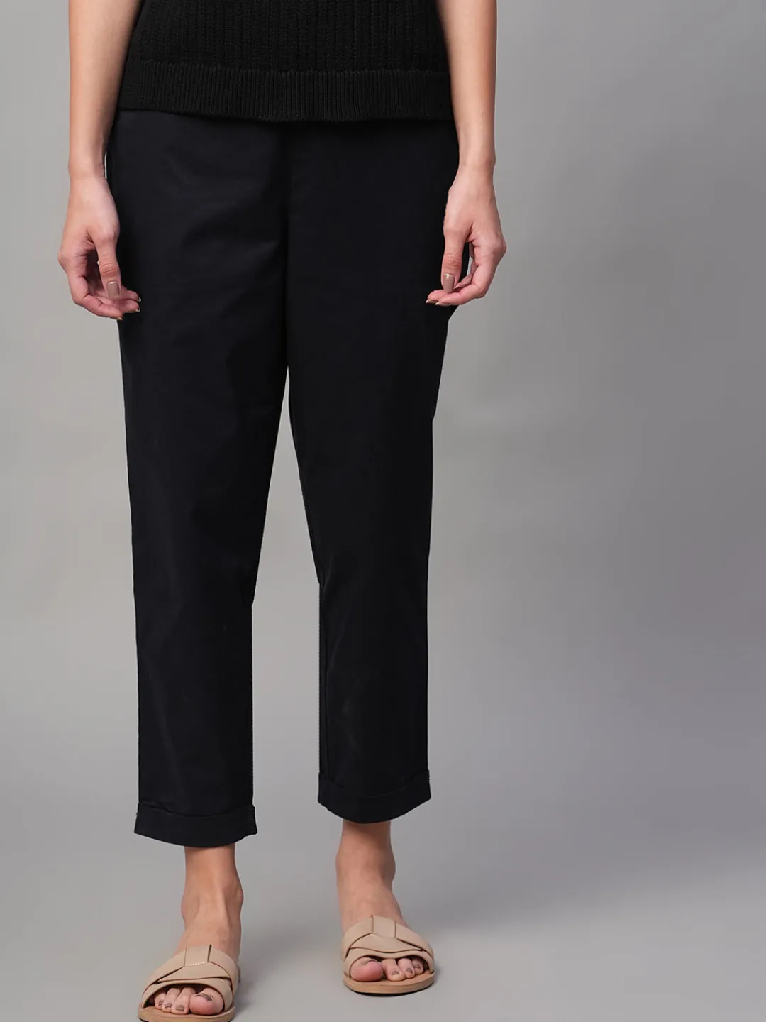 Women Cottonworld Trousers^Women's Cotton Lycra Regular Fit Pant