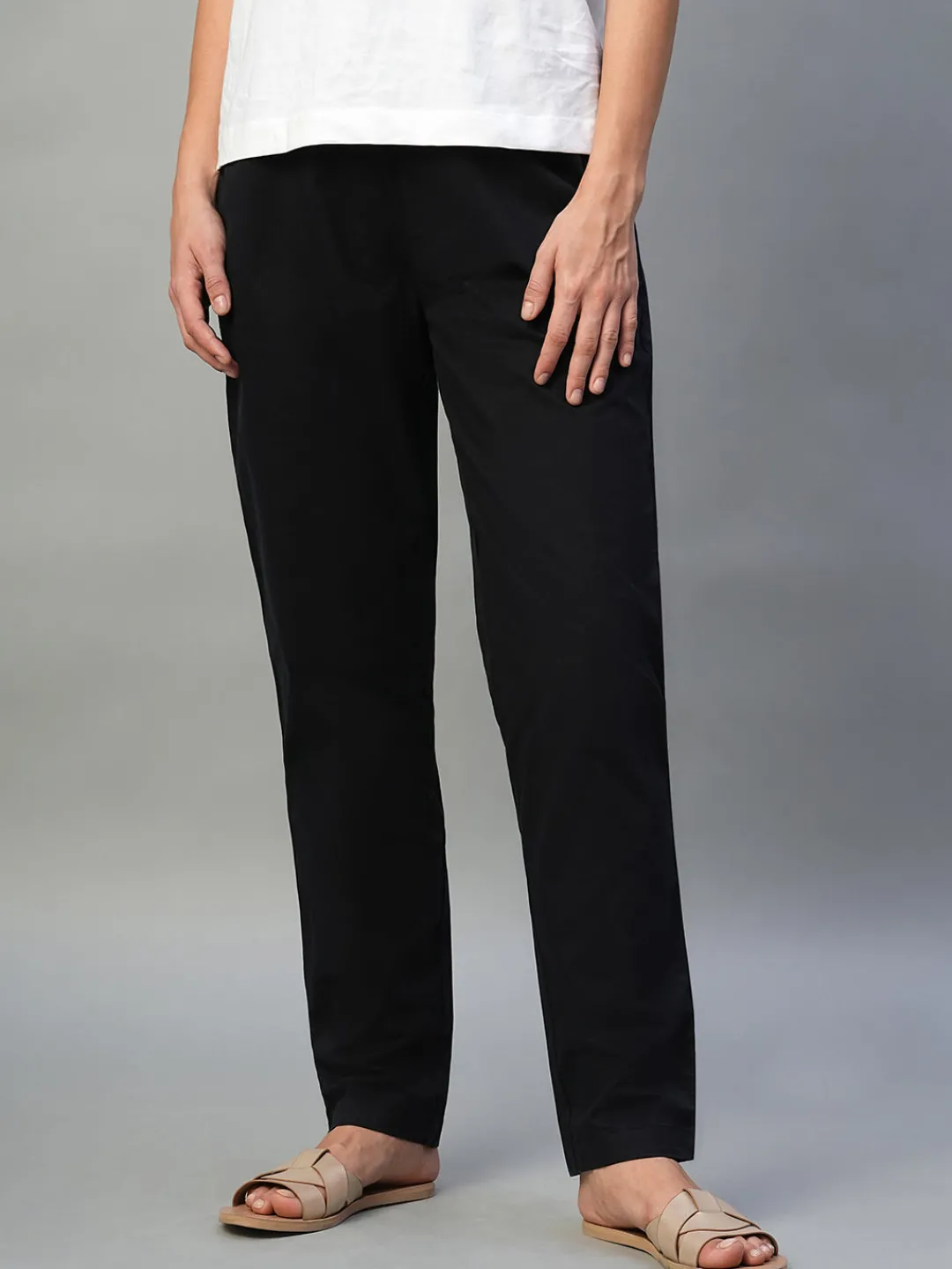 Women Cottonworld Trousers^Women's Cotton Lycra Regular Fit Pant