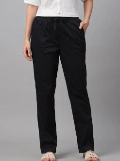 Women Cottonworld Trousers^Women's Cotton Lycra Regular Fit Pant